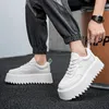 Marke männer Weiß Vulkanisierte Turnschuhe Trend Winter High low Top Sneakers Männer Plattform Schuhe Bequeme Leder Skateboard Schuhe