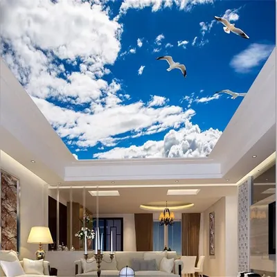 Wellyu Custom tapete 3D Foto wandmalereien Schöne Blauen himmel Weißen Wolke Schmetterling Decke Image