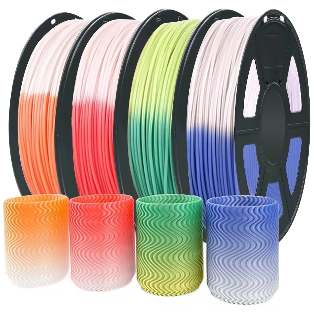 Farbwechsel mit Temperaturfilament PLA 1,75 mm 1 kg 3D-Drucker PLA-Filament 250 g 500 g 3D-Stift Sublimationsmaterial Schwarz Lila Image