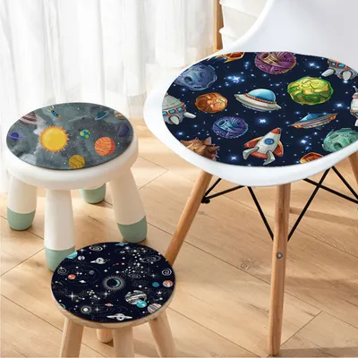 Weltraum Planet Sterne Mond Raumschiff Stuhl Kissen weichen Büro Autos itz Komfort atmungsaktiv 45x45cm Sofa kissen Image