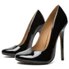 Frauen Pumps Mode Leder 15CM Dünne Fersen Neutral Stiletto Mode High Heels Frauen Schuh Schwarz