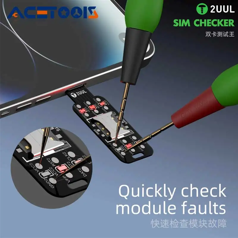 2UUL SIM Checker SM01 Schnell überprüfen Sie Modulfehler, schnelle Signaldetektion für Telefonreparaturwerkzeuge, SIM-Checker-Reparaturwerkzeuge Image