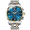 OLEVS Hommes Montres à quartz Extérieur Sportif Mode Décontractée Affichage des phases de lune Lumineux Calendrier Chronographe Acier Suivre