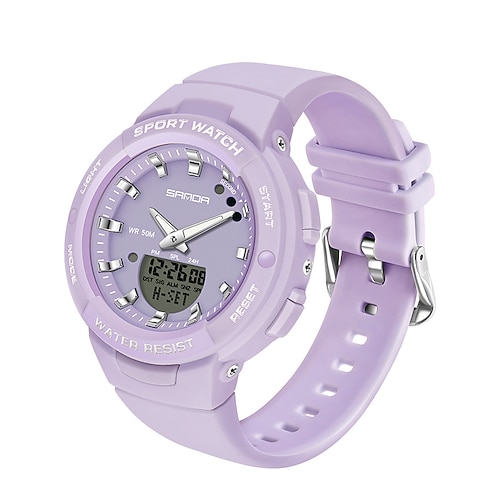 SANDA Hommes Montre Digitale Mode Décontractée Montre Bracelet Résistance aux chocs Lumineux Chronomètre Fonction réveille Compte à rebours Résine Suivre