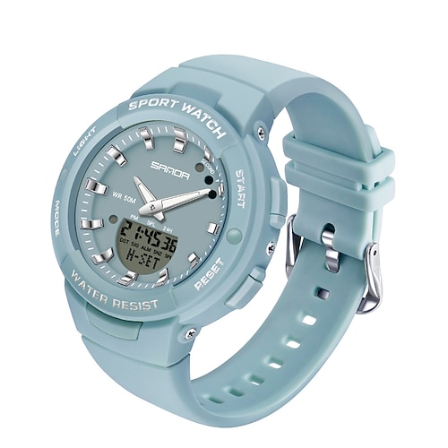 SANDA Hommes Montre Digitale Mode Décontractée Montre Bracelet Résistance aux chocs Lumineux Chronomètre Fonction réveille Compte à rebours Résine Suivre