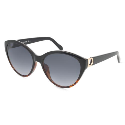 Fossil 207352 Damen-Sonnenbrille Vollrand Cateye Propionat-Gestell, schwarz