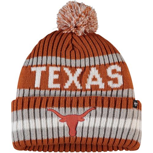 Herren '47 Texas Orange Texas Longhorns Bering Strickmütze mit Bündchen und Bommel