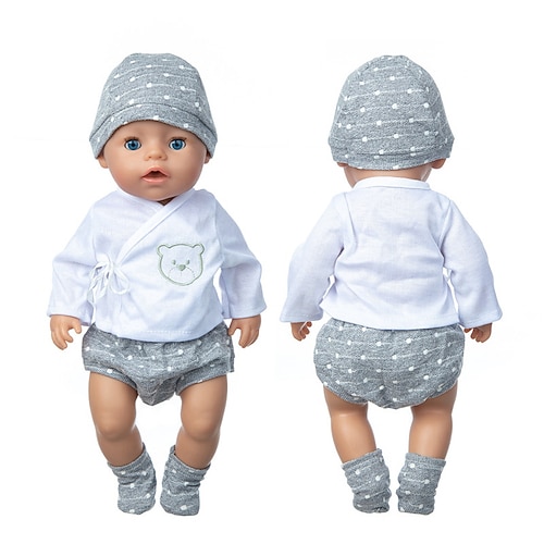 Realistische wiedergeborene Babypuppenbekleidung 18 Zoll Outfits Bekleidungsset Zubehör geeignet für wiedergeborene Babys und Neugeborene (OHNE PUPPE) Weihnachtsgeschenk Image