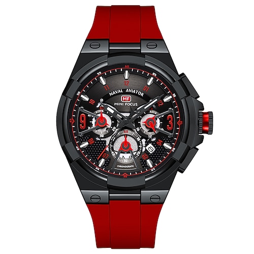 MINI FOCUS Herren Quarz Uhr Outdoor Mode Casual Armbanduhr Luminous Kalender Wasserdicht Weltzeit Silikon Gel Uhr Image