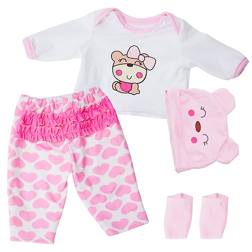 Reborn Baby Puppe Kleidung für 17-22 Zoll Neugeborenes Baby Junge 17-22 Zoll Gelber Enten 5-teiliges Set Baby Puppenbekleidung Outfit Zubehör passend für 17-22 Zoll Baby Puppe Mädchen
