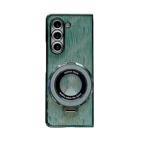 Handy Hülle Handyhüllen Für Z Fold 7 Z Fold 6 Z Fold 5 Z Fold 4 Z Fold 3 Rückseite Mit Ständer Unterstützt kabelloses Laden Bling Glitzer glänzend Retro TPU Beschichtung Image