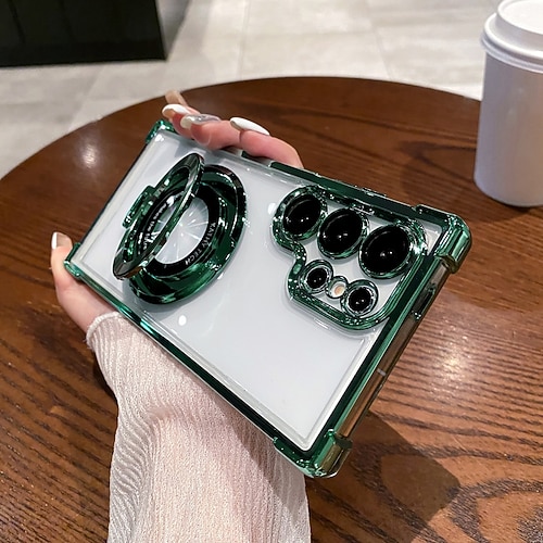 Handy Hülle Handyhüllen Für S26 Ultra Plus S25 S24 S23 S22 Plus Ultra S23 FE Rückseite Mit Ständer Magnetisch Unterstützt kabelloses Laden Retro TPU PC Image