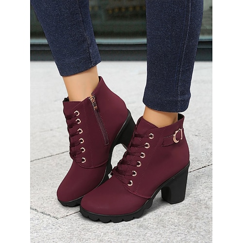 Grüne Damenstiefeletten mit Schnürung und Schnallendetail – Blockabsatz im Combat-Stil für die Freizeit und den Outdoor-Bereich Image