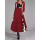Women's Plaid Crew Neck Maxi Dress Long Sleeve Spring Fall