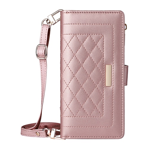 Handy Hülle Handyhüllen Für S25 S24 S24 FE S23 S22 S21 Ultra Plus A55 5G A35 5G A25 A15 Rückseite Mit Ständer Reisverschluss mit Trageriemen Retro TPU PU-Leder Image