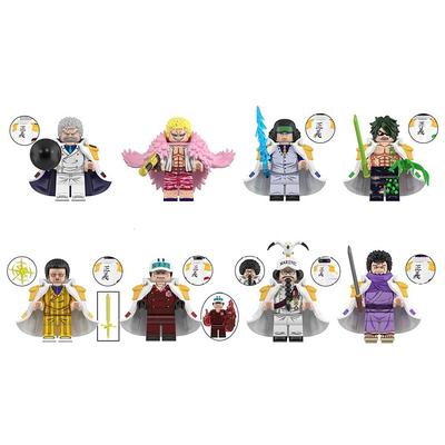 8PCS/Set Anime Mini Action Figures Building Blocks One Piece Anime Miniature Figurines Toys