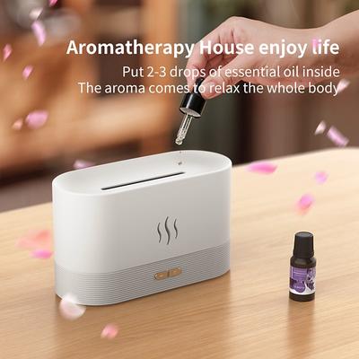 Household Air Humidifier Diffuser With remote control Ultrasonic 3D Flowing light Air Purifier Aromatherapy Flame Aroma Diffuser