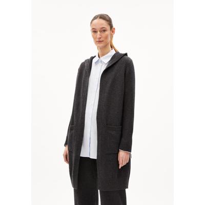 WARMAA - Frauen Relaxed Fit Strickjacke - grau (Größe: S)