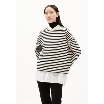 FRANKAA MAARLEN STRIPE - Frauen Oversized Fit Sweatshirt - mehrfarbig (Größe: L)