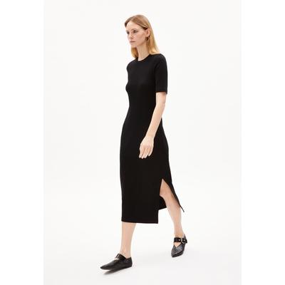 SEHAARAA - Frauen Fitted Kleid - schwarz (Größe: S)