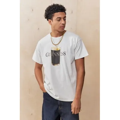 Basic Pleasure Mode UO Exclusive White Guinness T-Shirt - White L at Urban Outfitters