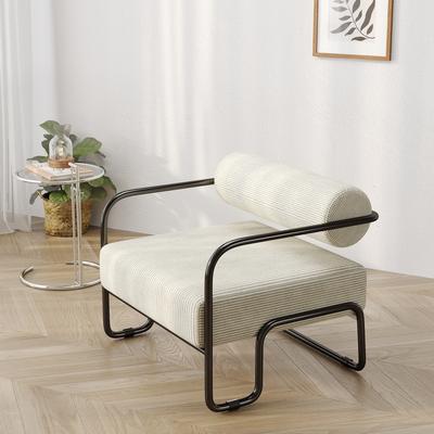 Upholstered Living Room Iron Sofa Chair,Lazy Individual Chair, Balcony Leisure Chair,Accent Chairs