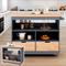 Rolling Kitchen Island with Storage,Two-sided Kitchen island Cart on Wheels with Wood Top