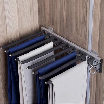 TEMU Stainless Steel Trouser Hanger Pants Extractable Pants Non-slip Pants Beams For Wardrobe Pants Hanger Space Saving (right) Image