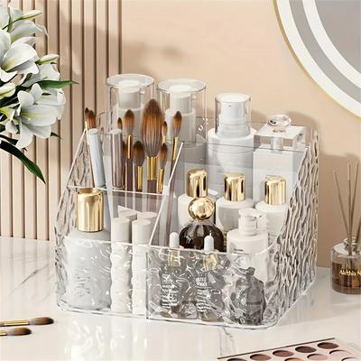 TEMU Versatile Bathroom Organizer - Cosmetic Display Rack, Nail Polish & Office Supplies Storage Basket, Open Vanity Makeup Holder For Beauty Products & , Eyeshadow, Hair Accessories, Study Supplies