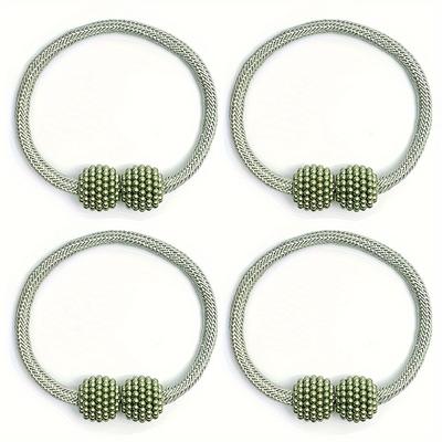 TEMU 4pcs Decorative Pearl Ball Magnetic Curtain Tiebacks - Decor Accents For Holding Curtains & Drapes, , , For Bedroom, Living Room, And More Image