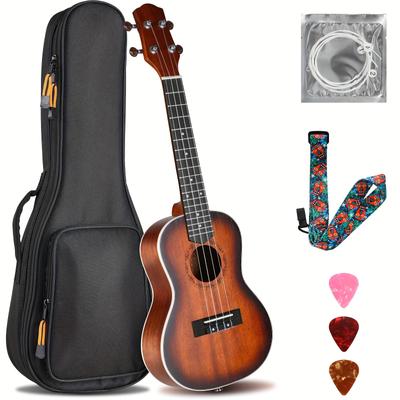 TEMU 23 Inch Ukulele Guitar, Ukulele For Adults, Handmade Hawaiian Guitar With 4 Strings And Pick Bag, Small Instrument, Beginner Guitar, Halloween/ Christmas/ Thanksgiving/ Birthday Gift