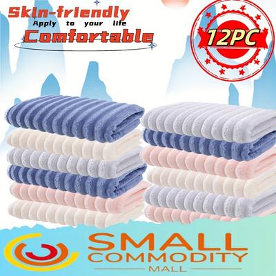 TEMU 20pcs/12pcs/8pcs Soft Microfiber Terry Towel, Bathroom Super Absorbent Towel, Very Suitable For , Sports And Travel, Terry-30*60cm Image