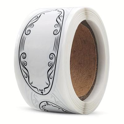TEMU 500-count Self-adhesive Oval White Labeling Stickers - Easy-to-write Note Pads For Office, Home, And Party Organization Image