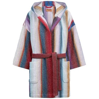 Gradient-Effect Hooded Robe - Blue - Missoni Nightwear