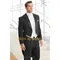 Set da 3 pezzi frac nero da uomo (giacca + gilet + pantaloni) banchetto di nozze hosting performance conduttore coro cocktail abito personalizzato