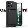 Slot per schede Supporto per borsa Cover posteriore per telefono per Xiaomi Redmi Note 14 Custodia 5G Pro Plus + 14TPro t 13T Portafoglio antiurto in morbido silicone