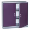 Armoire Bureau H 105cm Corps Coloris Alu Portes Coloris Prune - Manutan Expert