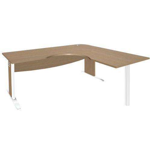 Bureau Symétrique Pied L Métal+vdf 160x160 Chêne Clair/blanc - Manutan Expert