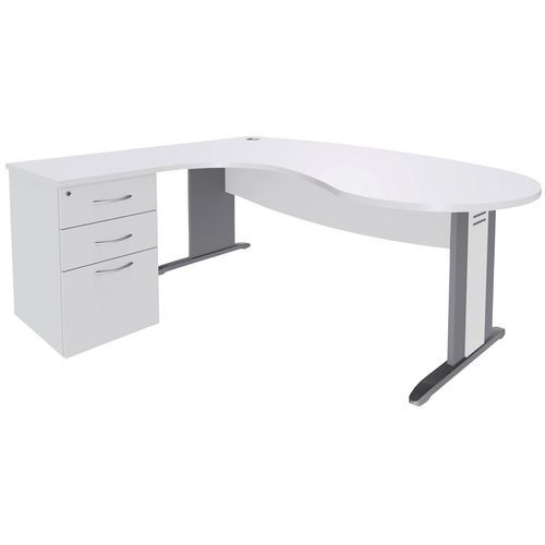 Pack Quatuor Pied L Bois Bur.convi.r G+cais.p60 Blanc/alu - Manutan Expert