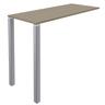 table lounge 2 pieds l120 x p60 x h105 chêne gris / alu