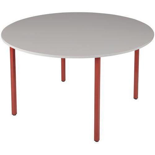 table universalis ronde ø100 plateau gris pied 3000 rouge