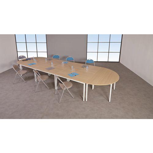 table universalis rectangle 70x60 plt chêne pied 9016 blanc