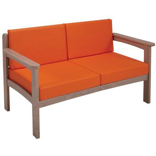 Canapé 2 Places Autize Structure Taupe Pvc 2507 Orange - Manutan Expert