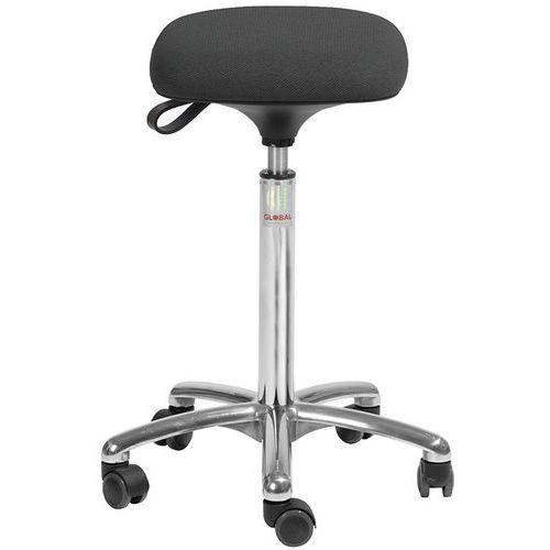 Tabouret Tetra-tissu Cura-haut-rouletteseasy Rolling-noir - Global Professional Seating