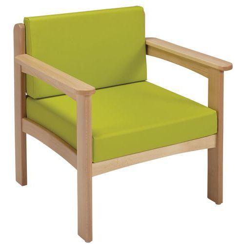 Fauteuil Autize Structure Naturel Pvc Anis - Manutan Expert