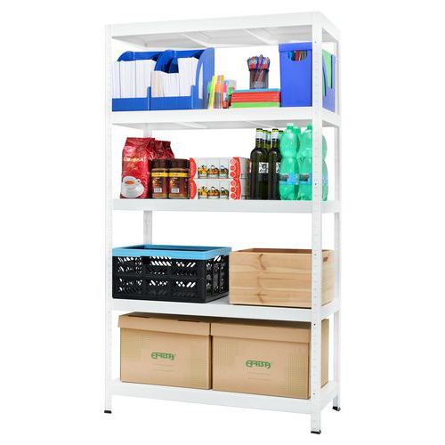 étagère en métal erinye 180 x 100 x 40 cm 650 kg blanc