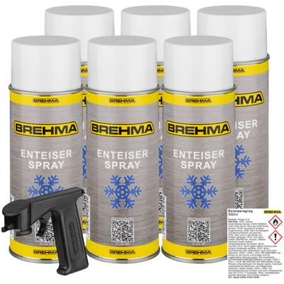 6x Brehma Enteiserspray Scheibenenteiser Entfrosterspray Frostschutz 400ml Griff