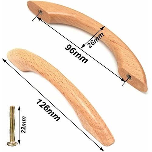 Schrankgriffe aus Holz, 8 Stück, Schrankgriffe, Türknauf, Schrankgriff, bogenförmiger Griff,