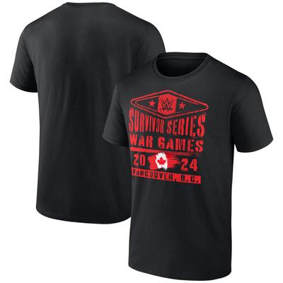 WWE Survivor Series 2024 Red Stencil T-Shirt - Black - Mens Image