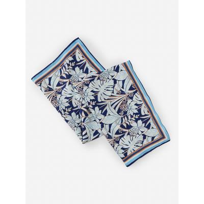 J.McLaughlin Women's Gemma Scarf in Field Blooms Border Navy/Off White